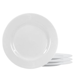 Jogo 4 Prato Raso de Melamina Branco 25,5cm Buffet Restaurante Lyor Basic