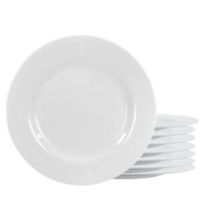 Jogo 8 Prato Raso de Melamina Branco 25,5cm Buffet Restaurante Lyor Basic