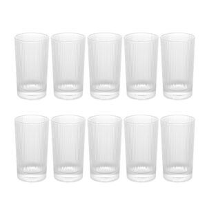 Jogo 10 Copos Alto para Água Suco Refrigerante de Cristal Lines 400ml Wolff