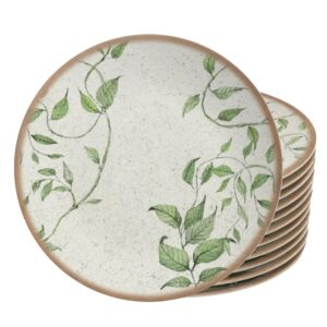 Jogo 12 Pratos Raso de Cerâmica Coup Tropical Leaves Alleanza 29cm