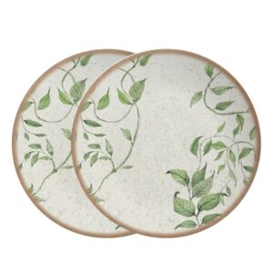 Jogo 2 Pratos Raso de Cerâmica Coup Tropical Leaves Alleanza 29cm