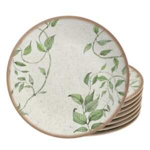 Jogo 8 Pratos Raso de Cerâmica Coup Tropical Leaves Alleanza 29cm