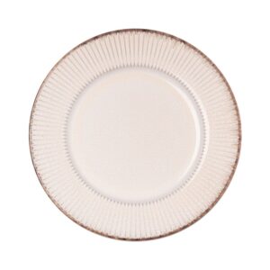 Jogo 8 Prato Raso de Jantar Cerâmica Linear Branco Premium 27cm Lyor