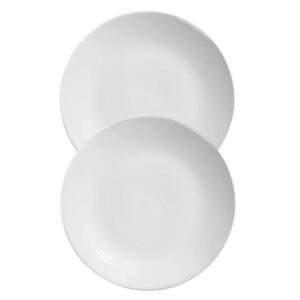 Jogo 2 Pratos Sobremesa Cerâmica Coup Branco Liso Alleanza 21cm