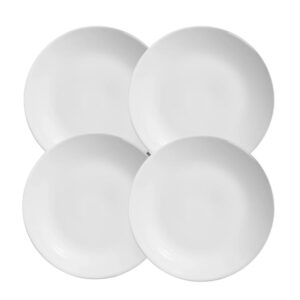 Jogo 4 Pratos Sobremesa Cerâmica Coup Branco Liso Alleanza 21cm