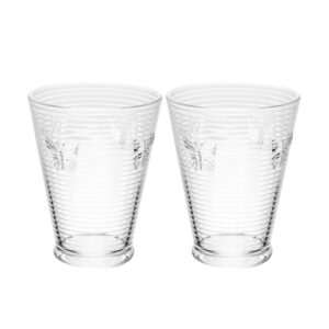 Jogo 2 Copos de Água Lines Butterfly em Vidro Transparente Wolff 350ml