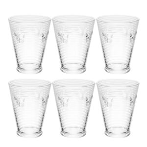 Jogo 6 Copos de Água Lines Butterfly em Vidro Transparente Wolff 350ml