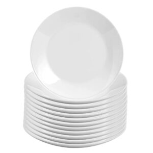 Jogo 12 Prato Raso de Vidro Opalino 26cm Branco Classic Em Casa Tem