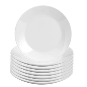 Jogo 8 Prato Raso de Vidro Opalino 26cm Branco Classic Em Casa Tem