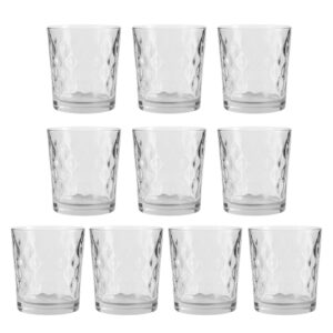 Jogo 8 Copo de Vidro Transparente para Whisky Diamond 360ml Em Casa Tem