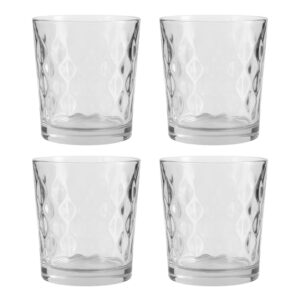 Jogo 4 Copo de Vidro Transparente para Whisky Diamond 360ml Em Casa Tem