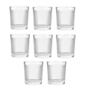 Jogo 8 Copo de Vidro Transparente Down Line 360ml Em Casa Tem