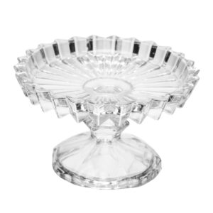 Prato de Sobremesa com Pé Cristal Boleira Porta Bolo Centro de Mesa Suporte Geneva 14cm Wolff