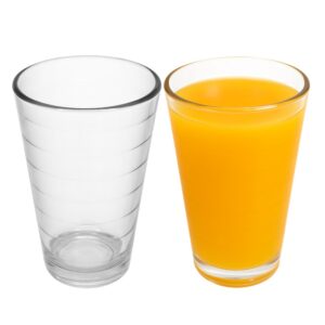 Jogo 2 Copo de Vidro 200ml Suco Refrigerante Água Lines Rings Fratelli