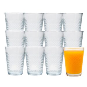 Jogo 12 Copo de Vidro 200ml Suco Refrigerante Água Diamond Cut Fratelli