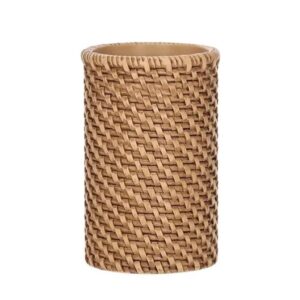 Copo Porta Objetos Banheiro Dispenser de Poliresina Fibra Natural 12cm Mart