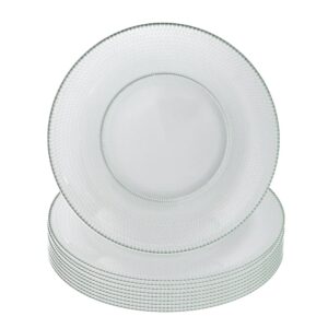 Jogo 10 Prato Raso de Vidro Gema Plus Transparente 25cm Class Home
