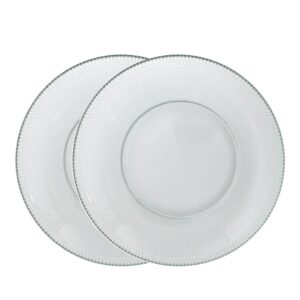 Jogo 2 Prato Raso de Vidro Gema Plus Transparente 25cm Class Home