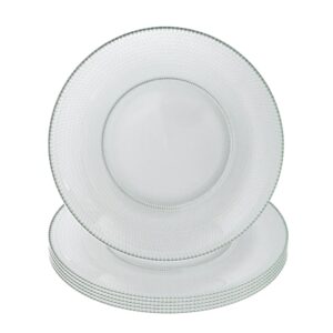 Jogo 6 Prato Raso de Vidro Gema Plus Transparente 25cm Class Home