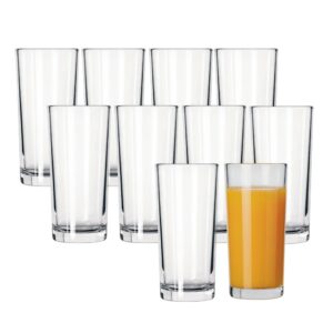 Jogo 10 Copo Alto de Vidro para Drinks Liso Transparente Jamaica 320ml Class Home