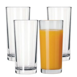 Jogo  4 Copo de Vidro Alto Liso Transparente Alto Jamaica 320ml Class Home