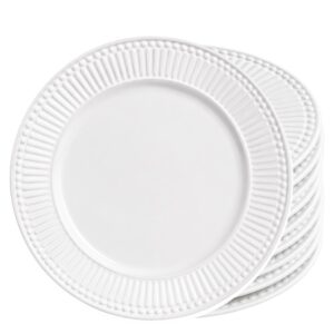 Jogo 10 Prato de Sobremesa Porto Brasil Roma Cerâmica Feldspática Mesa Posta 20,5cm