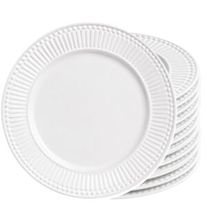 Jogo 12 Prato de Sobremesa Porto Brasil Roma Cerâmica Feldspática Mesa Posta 20,5cm