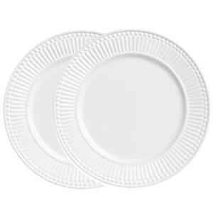 Jogo 2 Prato de Sobremesa Porto Brasil Roma Cerâmica Feldspática Mesa Posta 20,5cm