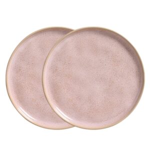 Jogo 2 Prato Raso de Cerâmica 27,5cm Rosa Bio Litchi Porto Brasil