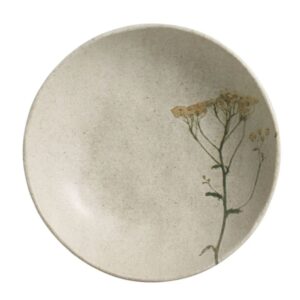Jogo 8 Prato Fundo Porto Brasil Campestre Bio Stoneware Off White Mesa Posta 22,5cm