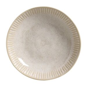 Prato Fundo Caldos Sopa Porto Brasil Linhas Latte Stoneware Off White Mesa Posta 22,5cm