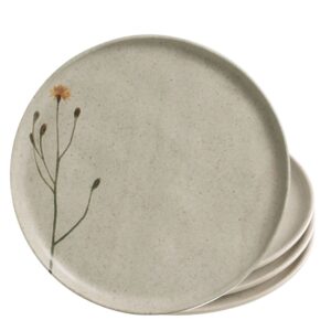 Jogo 4 Prato Raso Porto Brasil Campestre Bio Stoneware Off White Mesa Posta 27,5cm