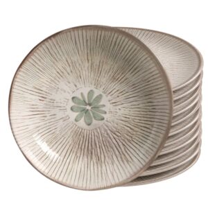 Jogo 12 Prato Fundo Porto Brasil Bio Evergreen Stoneware Mesa Posta 22,5cm