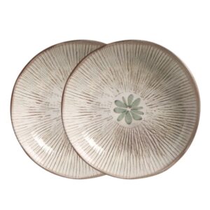 Jogo 2 Prato Fundo Porto Brasil Bio Evergreen Stoneware Mesa Posta 22,5cm