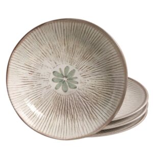 Jogo 4 Prato Fundo Porto Brasil Bio Evergreen Stoneware Mesa Posta 22,5cm