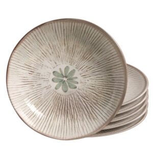 Jogo 6 Prato Fundo Porto Brasil Bio Evergreen Stoneware Mesa Posta 22,5cm