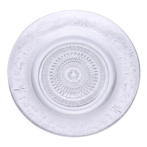 Prato de Sobremesa de Vidro Transparente Turim 18cm Pratinho Trabalhado Haüskraft