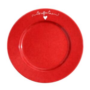 Prato de Sobremesa de Porcelana Vermelho Coração Lamour 19,5cm Haüskraft
