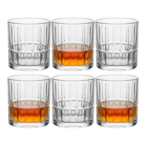 Jogo 6 Copo de Whisky Vidro Baixo Rocks Cristalle Drink Uisque Negroni Lapidado Haüskraft 310ml