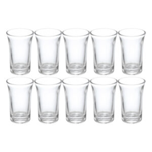 Kit 10 Copo de Shot Dose Vidro Transparente Copinho para Cachaça Tequila Base Resistente 40ml Haüskraft