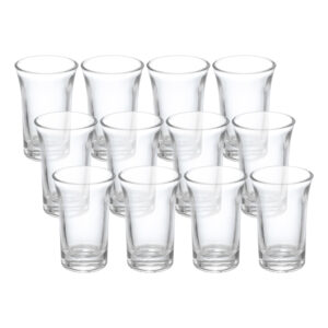 Kit 12 Copo de Shot Dose Vidro Transparente Copinho para Cachaça Tequila Base Resistente 40ml Haüskraft