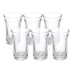 Kit 6 Copo de Shot Dose Vidro Transparente Copinho para Cachaça Tequila Base Resistente 40ml Haüskraft