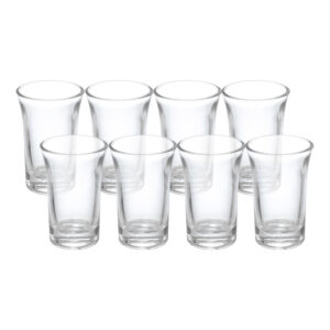 Kit 8 Copo de Shot Dose Vidro Transparente Copinho para Cachaça Tequila Base Resistente 40ml Haüskraft