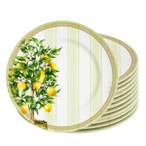 Jogo 12 Prato Raso de Cerâmica 29,5cm Limão Siciliano Doce Limone Plus Alleanza Mesa Posta