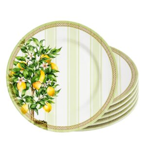 Jogo 6 Prato Raso de Cerâmica 29,5cm Limão Siciliano Doce Limone Plus Alleanza Mesa Posta