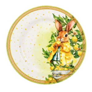 Prato de Sobremesa Páscoa de Cerâmica Doce Limone Plus Alleanza 20cm