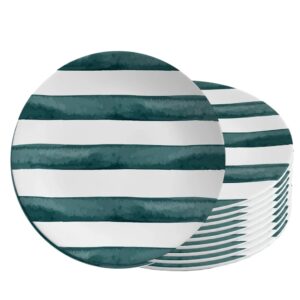 Jogo 10 Prato de Sobremesa de Cerâmica 21cm Verde Coup Green Trace Alleanza