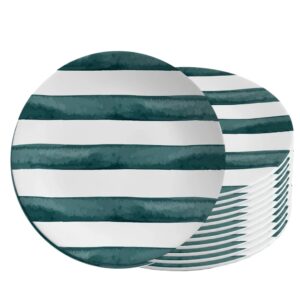 Jogo 12 Prato de Sobremesa de Cerâmica 21cm Verde Coup Green Trace Alleanza