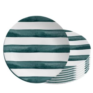 Jogo 8 Prato de Sobremesa de Cerâmica 21cm Verde Coup Green Trace Alleanza