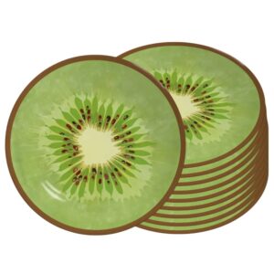 Jogo 10 Prato de Sobremesa de Cerâmica 21cm Coup Kiwi Frutas Tropicais Alleanza